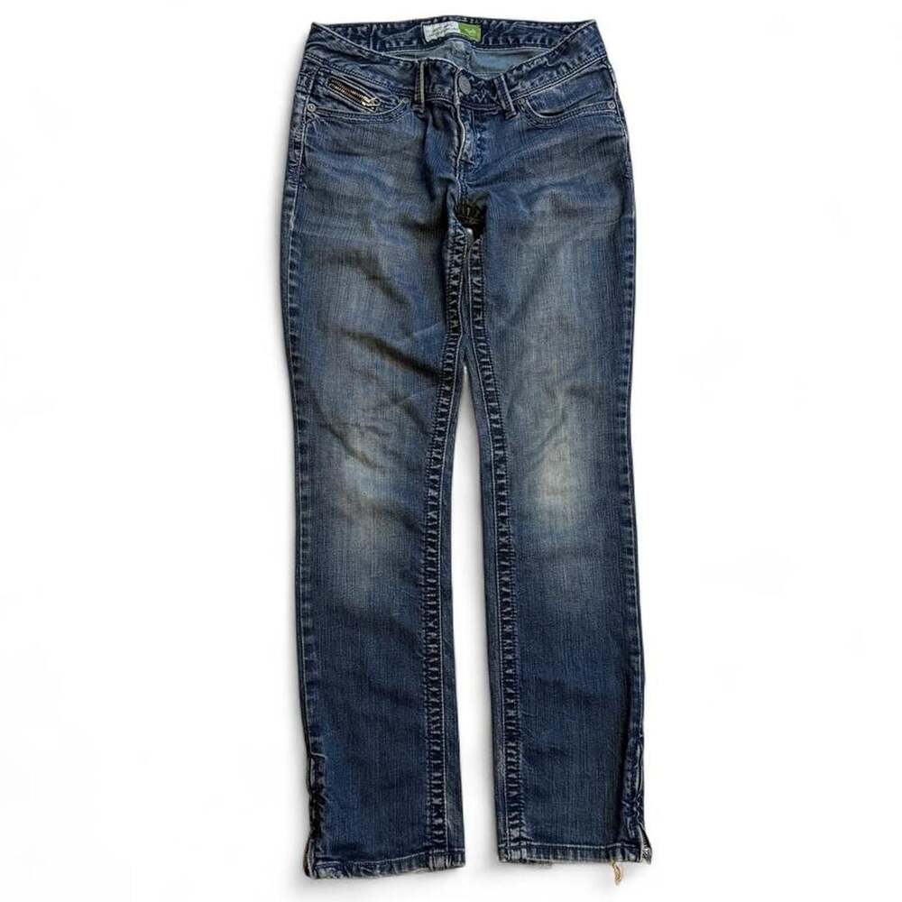 Aeropostale Bayla Skinny Jeans Women 5/6 Reg Y2K Mid Rise Zip Pocket Denim